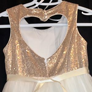 Heart Back Sequin and Tulle Miniture Bride/Flower Girl/Cinderella Dress